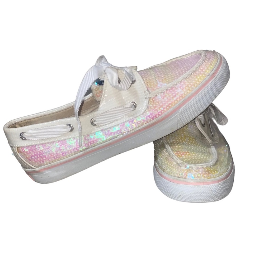 Sperry Top Sider Sequin Boat Shoe Women's Size 7 Iridescent Sparkle